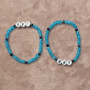 Sparkling Blue and Black Friendship Bracelets for Kids